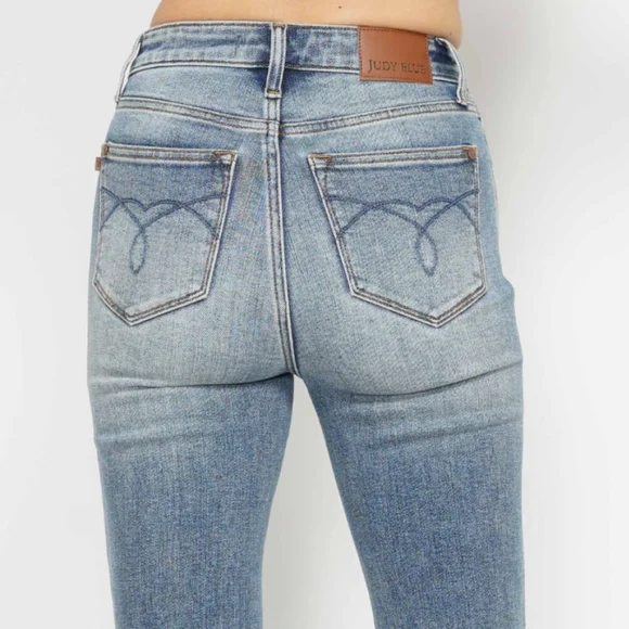 Judy Blue Tummy Control High-Rise Slim Bootcut Regular Inseam Jeans Denim Pants - Picture 4 of 16